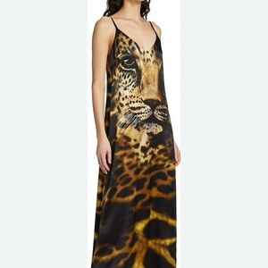 L'AGENCE Women’s Silk Kayla Leopard Maxi Dress Size 10